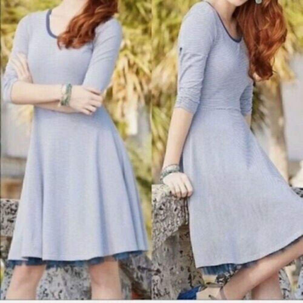 Matilda Jane Between The Lines Knit Dress Tulle Lined blue stripe Woman’s M